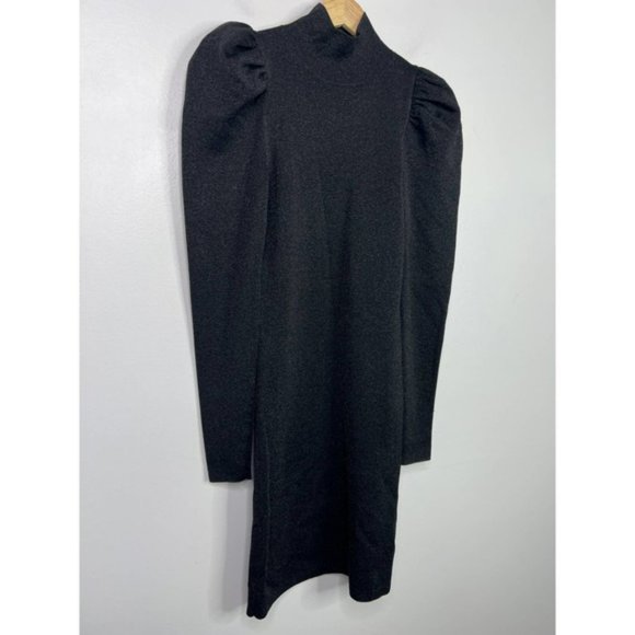 Alice + Olivia Issa Metallic Turtleneck Mini Dress Women's Black Size: XS NWOT - Picture 4 of 9